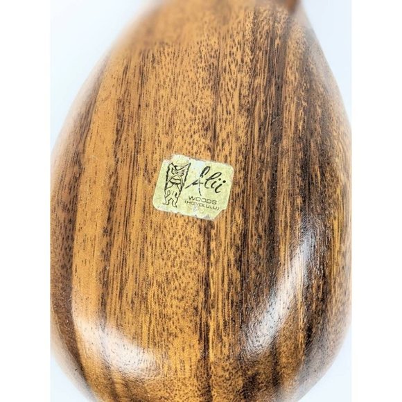 Set of 2 Vtg Handcarved Wood Bowls | MCM Wood Trinket Dish Pineapple Tidbit Tray - Picture 9 of 10